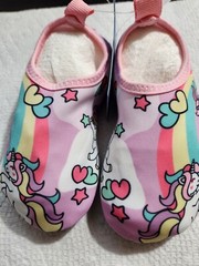 Kids Size 8C (24) Lavender Unicorn Slip On Easy Care Water Shoes