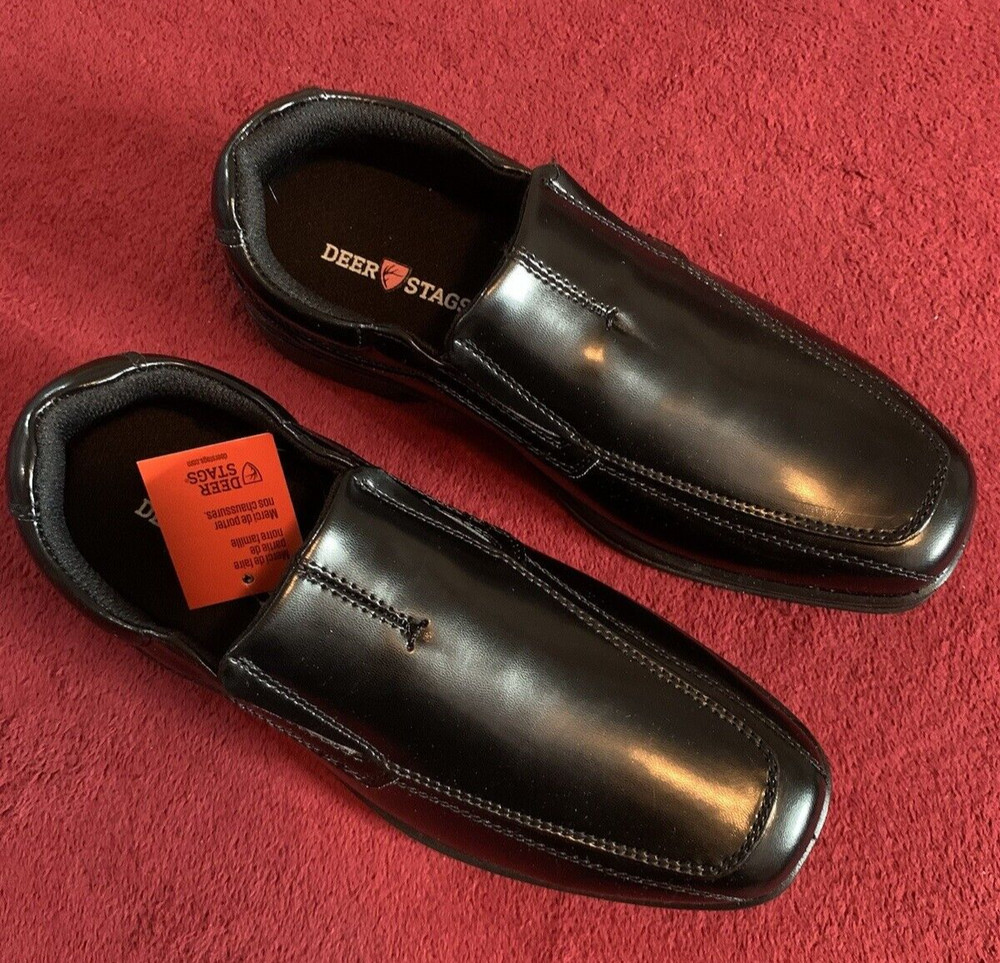 Deer Stags Black Unisex-Child Wise-K Dress Shoes – 3.5 US Big Kid (8-12 Years)