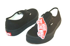 VANS CLASSIC AUTHENTIC CANVAS BLACK/BLACK ATHLETIC SHOE LITTLE KIDS SNEAKER