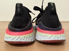 Nike Epic React Flyknit Shoes Youth Size 7Y Black White Pink Running Sneakers