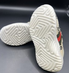 Kids Sneakers Size 7, Size 23, Beige Comfy Shoes Red Green Stripes