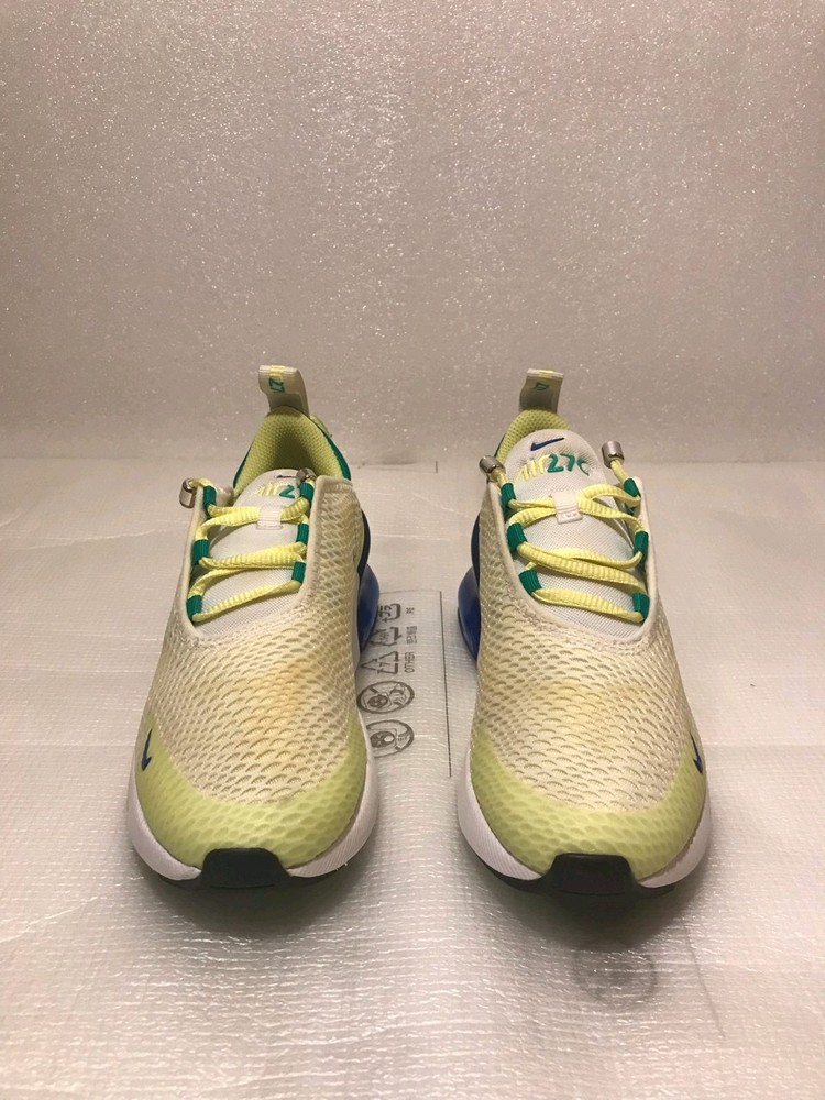 Nike Air Max 270 “Light Lemon Twist”, White/Royal – FN6981-100 – Youth Size: 2Y