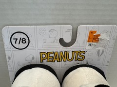Snoopy Peanuts Slippers Size 7/8 Children, New