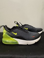 Nike Air Max 270 Mesh Low Top Sneaker Black/Green Kids 13.5C AV5142-001