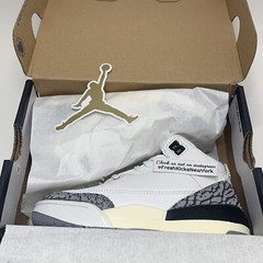 Jordan 3 White Cement Reimagined Pre School Size 11c DM0966-100 Fire Red AJ3 PS