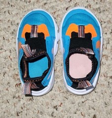 Nike Flex Runner 2 Little Kids Pull On Shoes Blue Orange Preschool- Size 5C