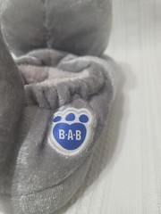 Build A Bear Shark Slippers Gray Unisex Youth Size 10-11 Small Embroidered Eyes