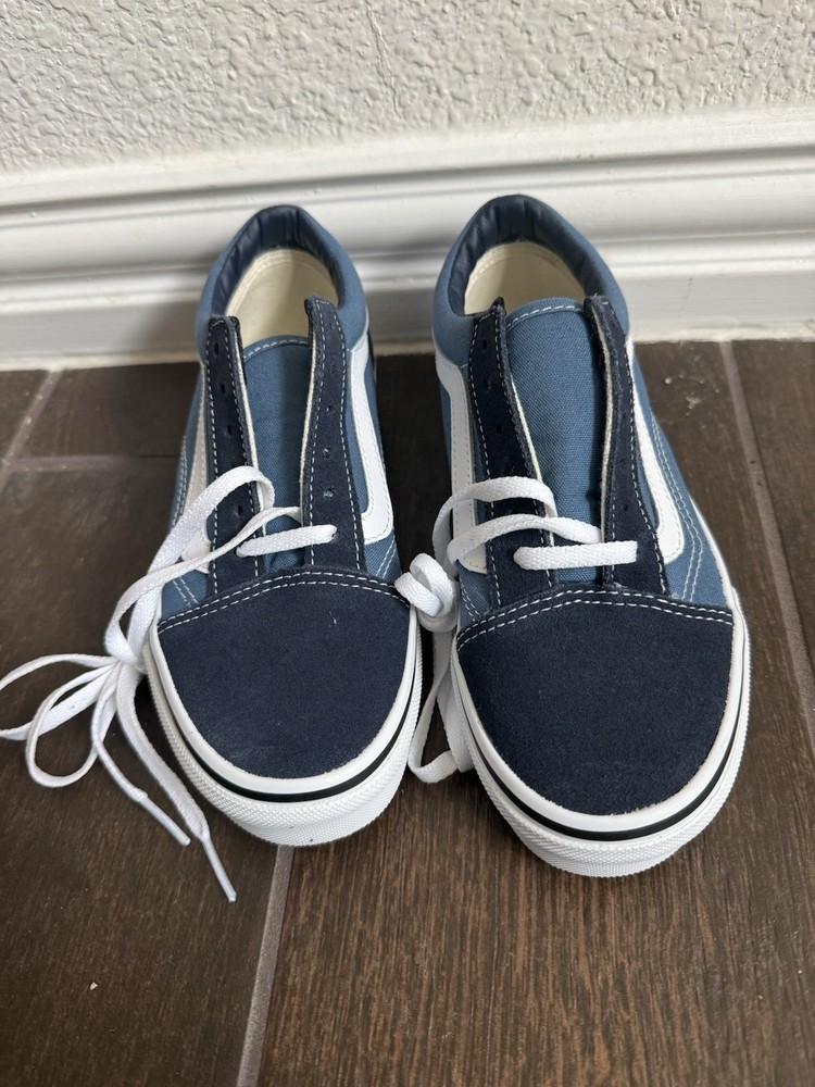 VANS Old Skool Navy True White Canvas Sneaker Unisex size 2 youth