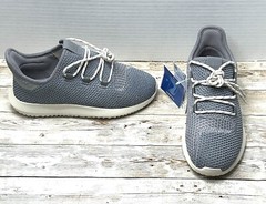 Adidas Grey Knit Sneakers Kids’ Tubular Shadow Size 2 US Youth (BB6755) NEW!!