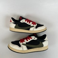 Jordan 1 Retro Low OG SP Travis Scott Olive PS Sail Black DZ5909-106 Size 2.5Y