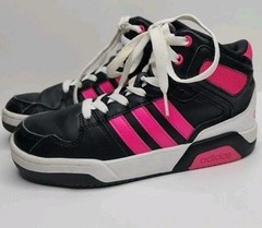 Adidas Neo Sneaker Kids US 3 Black White Pink Mid Basketball B74645