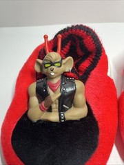 Vintage 1994 Biker Mouse From Mars Children’s Slippers Medium 7-8 Red Black Rare