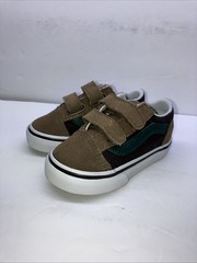Vans Old Skool Toddler Shoes Size 5 Brown/Tan/Green Low Skate Strap Sneakers New