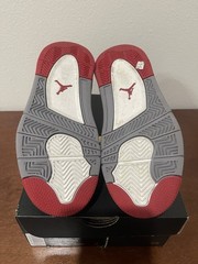 Jordan Air Jordan 4 Retro PS Kids Sneaker 13.5 Black/Red/Gray Leather