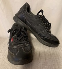 Levi Black Kids Canvas/leather Shoes Size 3.5