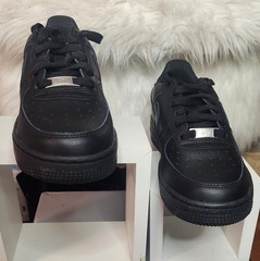 BOYS GRADE SCHOOL NIKE AIR FORCE 1 LE BIG KIDS_BLACK/BLACK FV5951-001-SIZE 4.5
