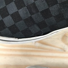 Vans Checkerboard Classic Slip On Sneaker Shoes Youth 7 Canvas Black 721356