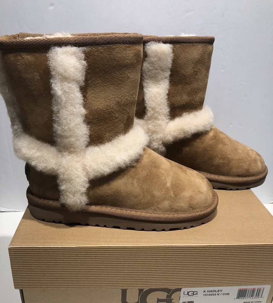 UGG K HADLEY BOOTS 1010253 CHESTNUT KIDS SIZE US11/UK 10/EU 28/JAPAN 17.5 NEW