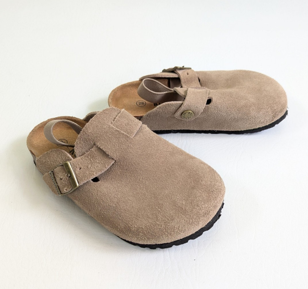 Ruizustock Kids Suede Potato Shoes Size 28 US 11 Unisex Beige Clog