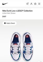 Nike Dunk Low x LEGO Collection Kids‘ Sneakers White Multicolor Brave Blue 11C