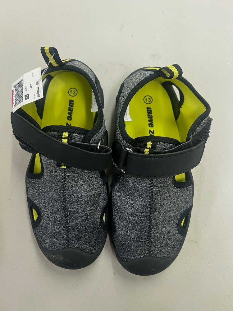 Wave Zone Kai Gray Kid’s Sandals Size 13 NWT