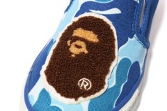 A BATHING APE BAPE Blue ABC Camo Ape Head Slip On Kids Shoe US sz 1 PS 20cm $165