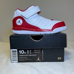TD Nike Jordan Flight Tradition 819540-106 White Gym Red NEW Toddler Size 10c