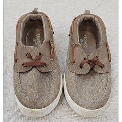 OshKosh B’gosh Albie Boat Shoe Shoes Tan Fixed Laces Classic Preppy Kids 12M