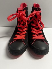 Converse All Star Sneakers Neon Pink Black Hi Top Shoes Zip Back Size 5 Hi Rise