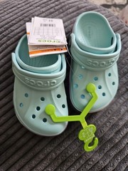 Crocs Bayaband Rainbow Glitter Clogs Sandals Unisex Kids Size C6 New