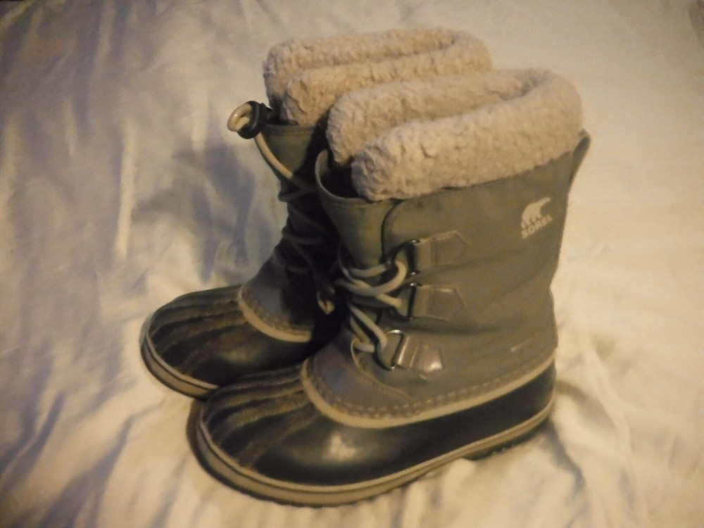 Sorel Yoot Pac Winter Snow Boots NY1962-053 Youth Older Kids Size 3 Gray