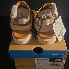 Thereabouts TH Lil Kennedy Gold Fisherman Sandals Toddler US 8 Hook & Loop