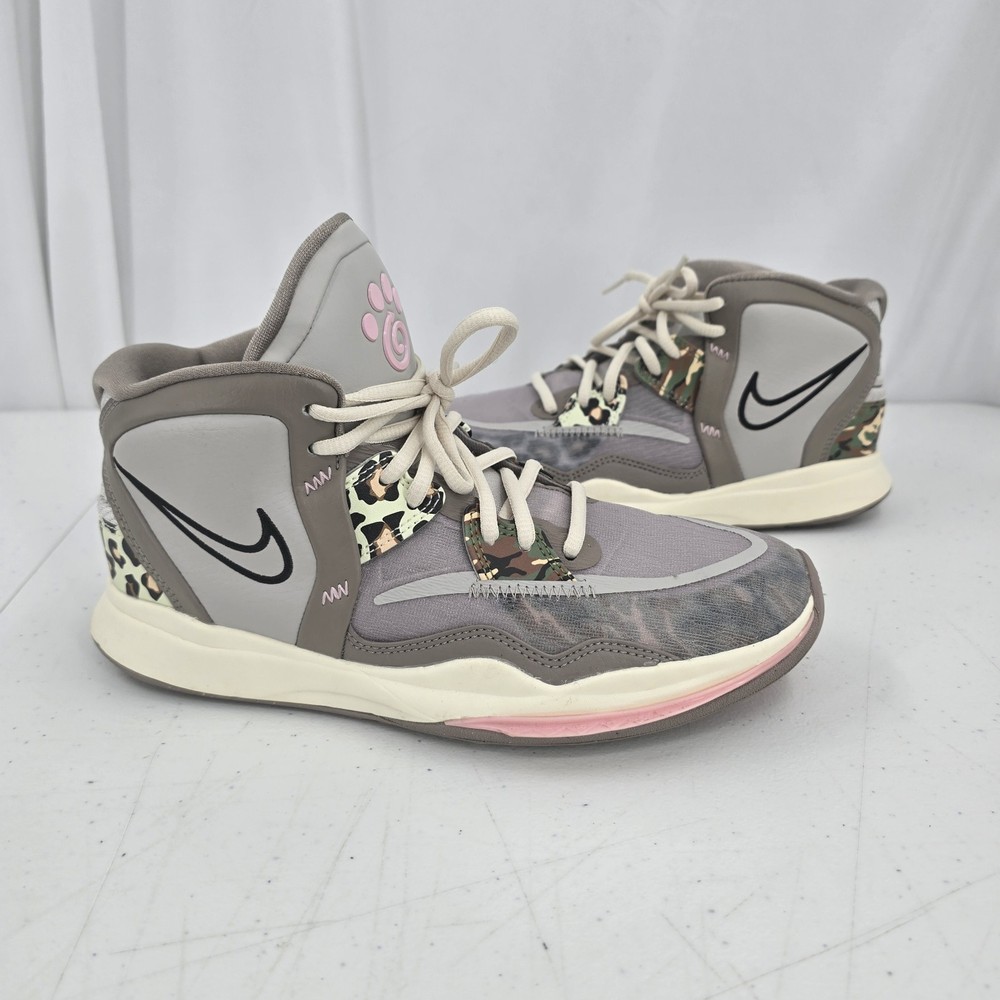 Nike Kyrie Infinity Leopard Camo Print Gray Sneaker Size 7Y/8.5W DD0334-006 EUC