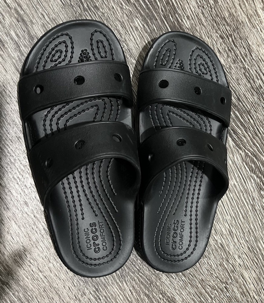 Crocs Classic Sandals Black Kids J3 Iconic Crocs Comfort Lightweight