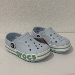 Crocs Bayaband Classic Clog Sky Blue With Green And White Unisex Size 8 Child