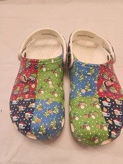 CROCS Vineyard Vines HOLIDAY PATCHWORK CLOGS Size 3 Kids J3 Christmas Unisex
