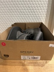 NEW Sperry Boys Bowline Storm Duck Boots | Black & Charcoal Size 7
