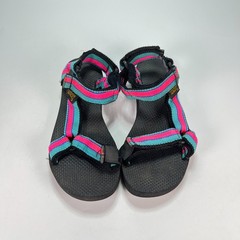 Teva Original Universal Pink Teal Black Hook & Loop Sports Sandals Youth Size 3