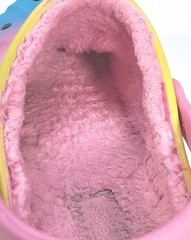 Crocs Rainbow Spray Fur Inside Tie Dye Clogs Kids Size J2 Blue Pink Yellow