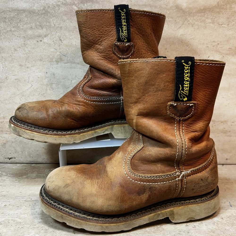 Thorogood Kids Duke Wellington Work Boots Gladiator Tan Size 2.5M 314-4310 Read