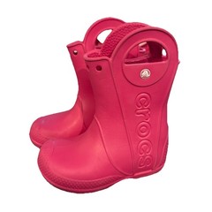 Pink Crocs Muck/Rain Boots Handle It C9 Fall Winter Pull On Lightweight Youth