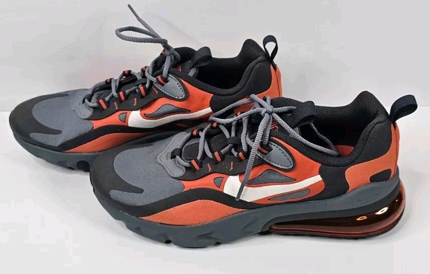 Nike Air Max 270 React Running Shoes Grey Orange ACG BQ0103-006 7Y