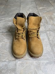 Timberland 6 Inch Premium Boot Wheat GS Shoe Size 4Y Tan 12909 Preowned