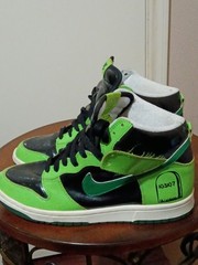 Nike Dunk Shoes Kids Youth 6Y High 2007 GS ‚Halloween‘ 308319-032 Black Green