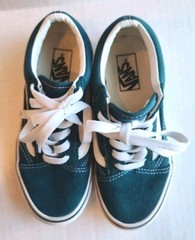 Vans Off The Wall Authentic Green/white Kids Size 13 Suede