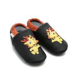 Liya’s Rubber Sole Slippers – #695 Chinese Dragon in Black