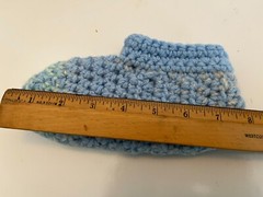 Handmade Crochet Slippers Child 12-13 Blues