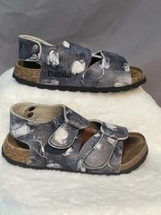 Betula by Birkenstock Jona Kids Sandal Blue Denim Print Sz EURO 28 / US 10 EUC