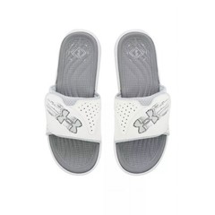 Under Armour Mercenary Slides UA White Grey Unisex Youth Size 5 3026154-100 New
