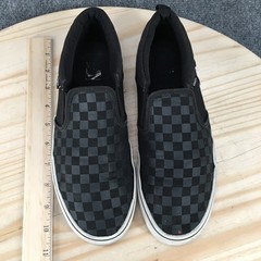 Vans Checkerboard Classic Slip On Sneaker Shoes Youth 7 Canvas Black 721356